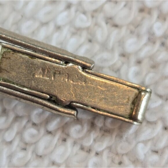 Alpaca Mexico Black and Silver Aztec Tribal Design Cufflinks - Picture 6 of 7